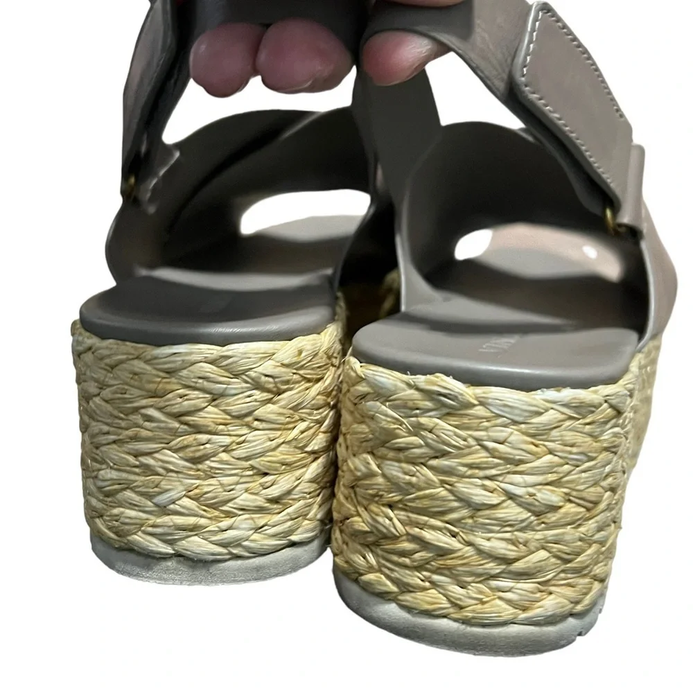 Vince Gray Platform Shoes with Hook and Loop Straps Size 7.5